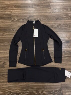 🖤 Black Lululemon Define Jacket Nulu Gold Zip & Align Pant 25 Set multiple sizes